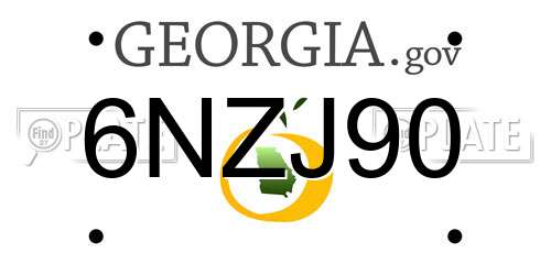 6NZJ90 Georgia License Plate