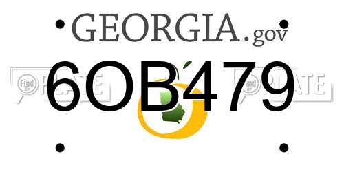 6OB479 Georgia License Plate