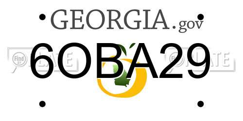 6OBA29 Georgia License Plate