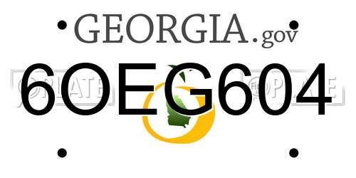 6OEG604 Georgia License Plate
