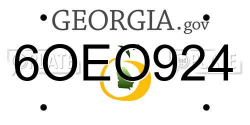 6OEO924 Georgia License Plate