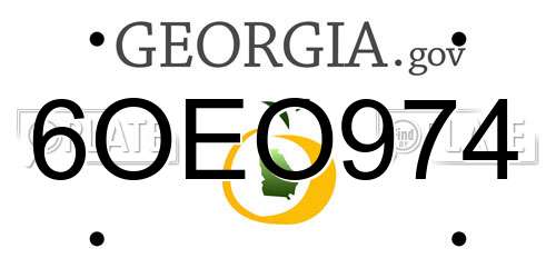 6OEO974 Georgia License Plate