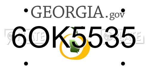 6OK5535 Georgia License Plate