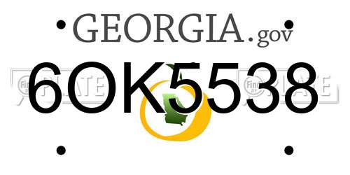 6OK5538 Georgia License Plate
