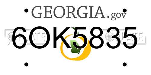 6OK5835 Georgia License Plate