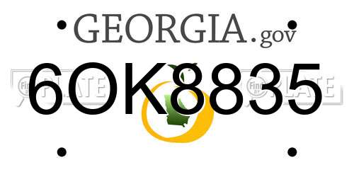 6OK8835 Georgia License Plate