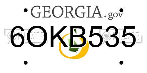 6OKB535 Georgia License Plate