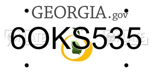 6OKS535 Georgia License Plate