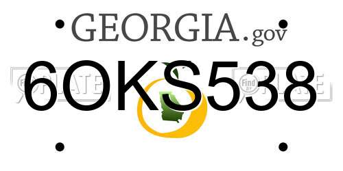 6OKS538 Georgia License Plate