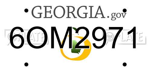 6OM2971 Georgia License Plate