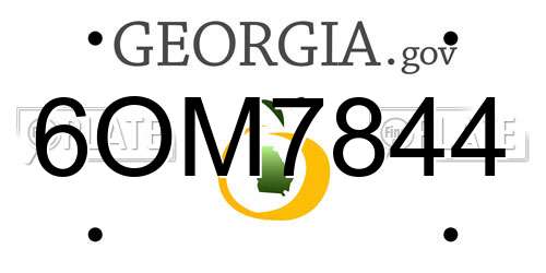 6OM7844 Georgia License Plate