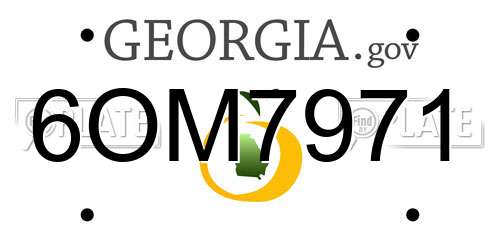 6OM7971 Georgia License Plate