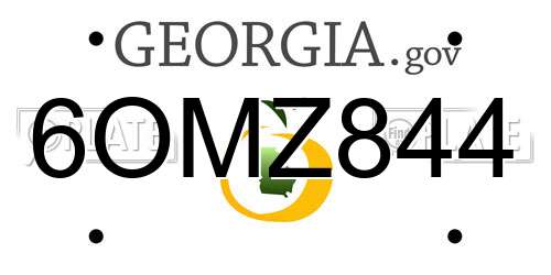 6OMZ844 Georgia License Plate