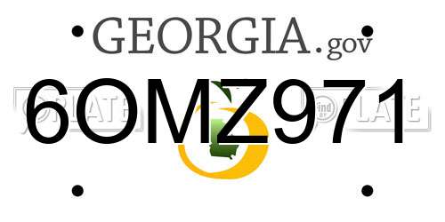 6OMZ971 Georgia License Plate