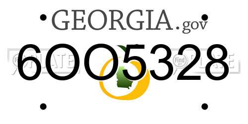 6OO5328 Georgia License Plate