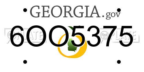 6OO5375 Georgia License Plate