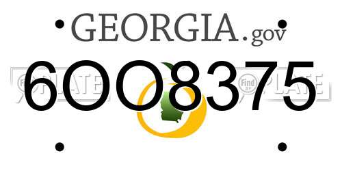 6OO8375 Georgia License Plate