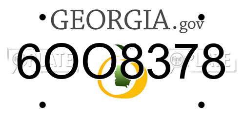 6OO8378 Georgia License Plate