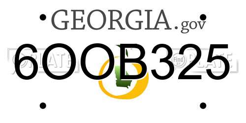 6OOB325 Georgia License Plate