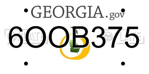 6OOB375 Georgia License Plate