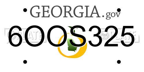6OOS325 Georgia License Plate
