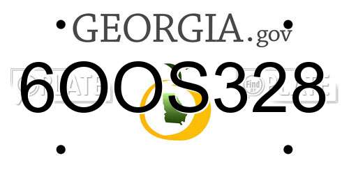 6OOS328 Georgia License Plate