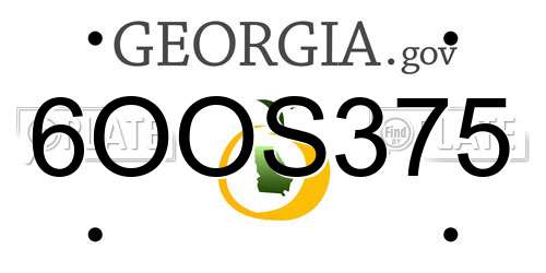 6OOS375 Georgia License Plate