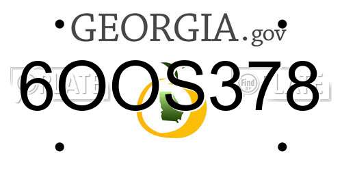 6OOS378 Georgia License Plate