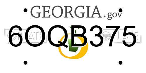 6OQB375 Georgia License Plate