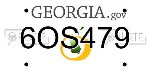 6OS479 Georgia License Plate