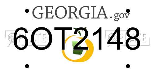 6OT2148 Georgia License Plate