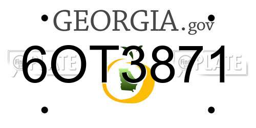 6OT3871 Georgia License Plate