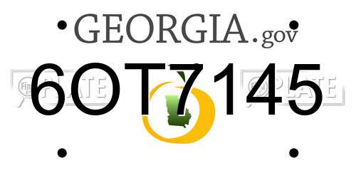 6OT7145 Georgia License Plate