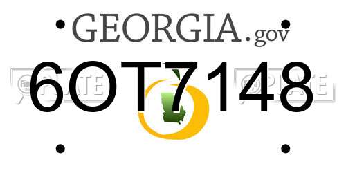 6OT7148 Georgia License Plate