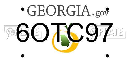 6OTC97 Georgia License Plate