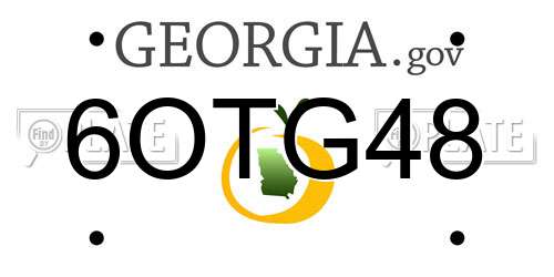 6OTG48 Georgia License Plate