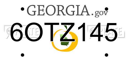 6OTZ145 Georgia License Plate