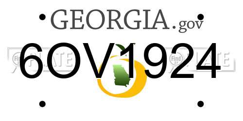 6OV1924 Georgia License Plate