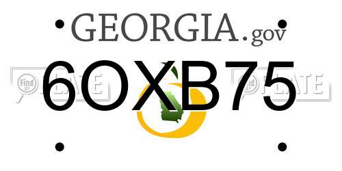 6OXB75 Georgia License Plate