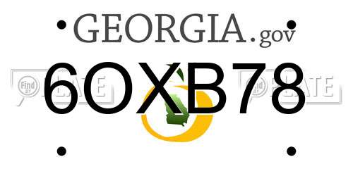 6OXB78 Georgia License Plate
