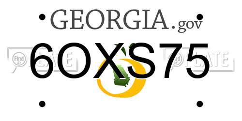 6OXS75 Georgia License Plate