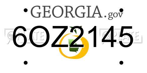 6OZ2145 Georgia License Plate