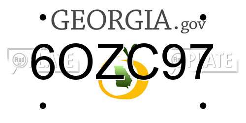 6OZC97 Georgia License Plate