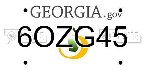 6OZG45 Georgia License Plate