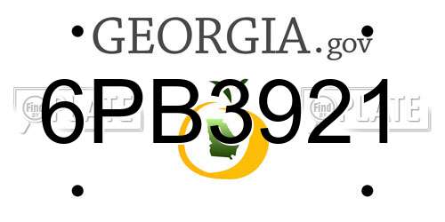 6PB3921 Georgia License Plate