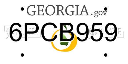 6PCB959 Georgia License Plate