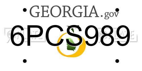 6PCS989 Georgia License Plate