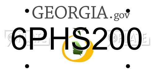 6PHS200 Georgia License Plate