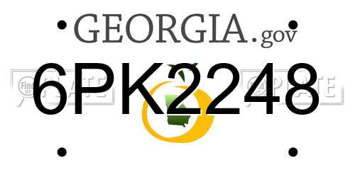 6PK2248 Georgia License Plate