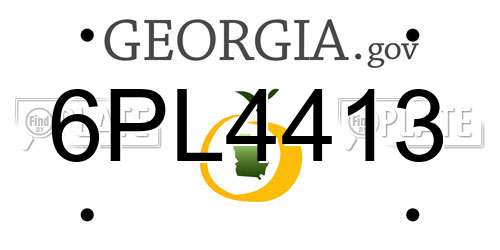 6PL4413 Georgia License Plate